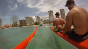 Matt Beals & John Maclean outrigger canoe paddling in Waikiki