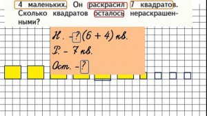 1 класс. Задачи на нахождение остатка. Вычитание через 10. Закрепление. Урок 4