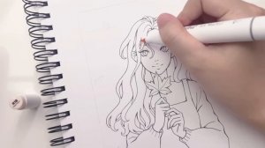 ? Draw with me / Marker Art "Autumn girl" Process / Ohuhu 120 Alcohol Markers Review