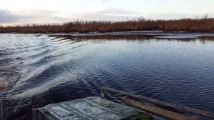Как легко проехать по мелкому водоему на поднятом моторе!