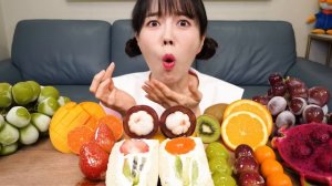 얼린과일 ✨ 샤인머스캣 딸기 직접 만든 탕후루 먹방 레시피 Frozen Fruits Apple Mango Strawberry Tanghulu Mukbang ASMR Ssoyoun