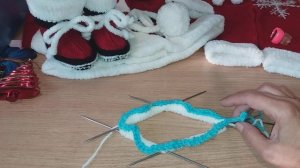 Вяжем спицами ШАПКУ КОЛПАК САНТА КЛАУСА