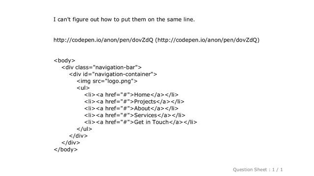 HTML : CSS / HTML Navigation and Logo on same line