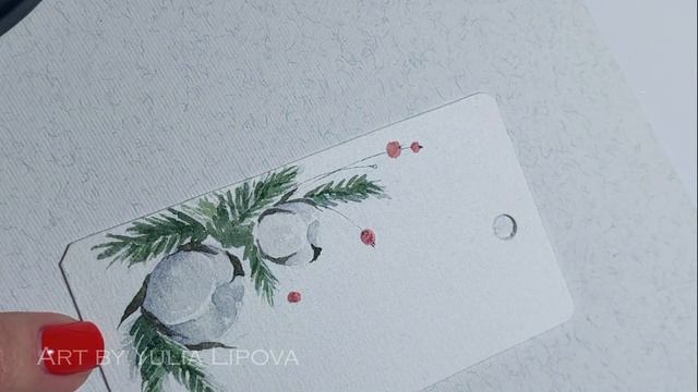 Зимний хлопок акварелью Dreamer. Winter cotton watercolor