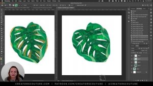 Easy "Mixed Media" Monstera Leaf: Photoshop Illustration Tutorial