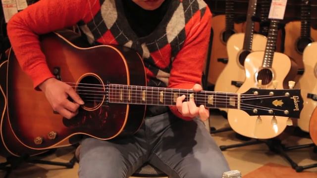 Gibson J-160E 1955 Vintage サウンドサンプル смотреть онлайн