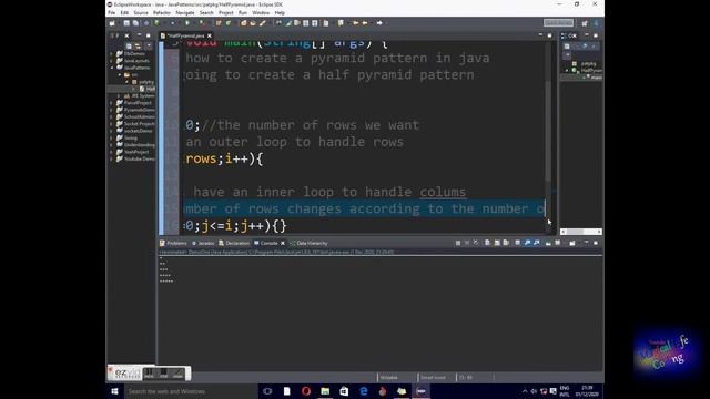 Creating a Star Pattern in Java using a for loop and the print statement. смотреть онлайн