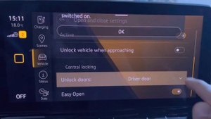 Volkswagen ID4, как настроить одновременную разблокировку всех дверей.