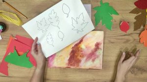 Делаем необычную открытку с осенними листьями