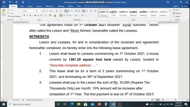 Rental agreement for house | One page house rental agreement in ms word смотреть онлайн