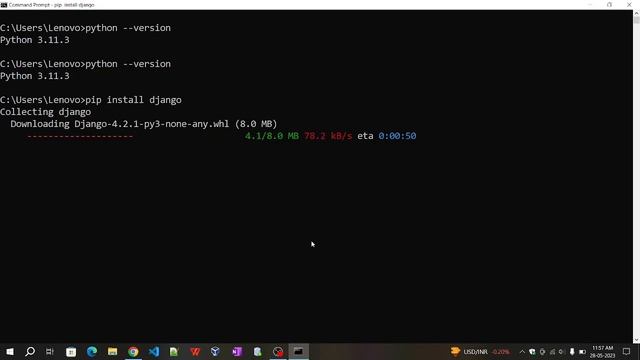 Python Django Installation on windows 10
