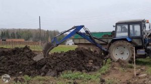 Трактора Дт-75, МТЗ 1221, МТЗ 1523, Экскаватор на базе МТЗ 82. Чистим и вывозим навоз.