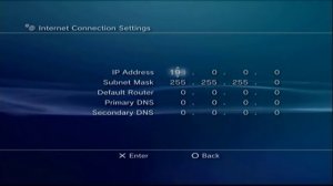 Setting PS3 IP Address