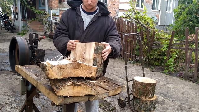 реечный дровокол из подручных материалов