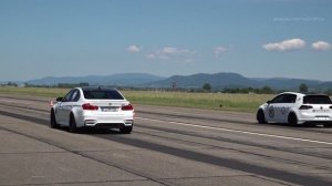 Volkswagen Golf 7R vs BMW M5 F90 vs BMW M3 F80