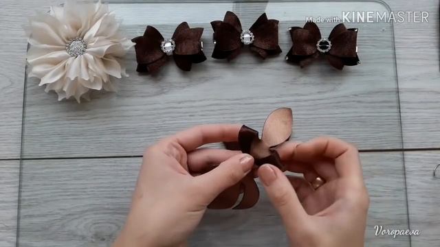 Бантики из остатков ткани. МК Канзаши /Hand мade/DIY/ Kanzashi