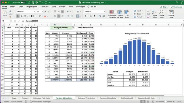 3 Dice and 4 Dice Monte Carlo Simulation смотреть онлайн