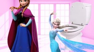 Принцесса Эльза в ТУАЛЕТЕ КАКАЕТ весело! КАКАШКИ Эльзы. Эльза Холодное Сердце 2 Какает
