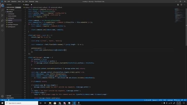 How to make a「Custom Discord Bot」[2021] Part 5: (Changing Status)