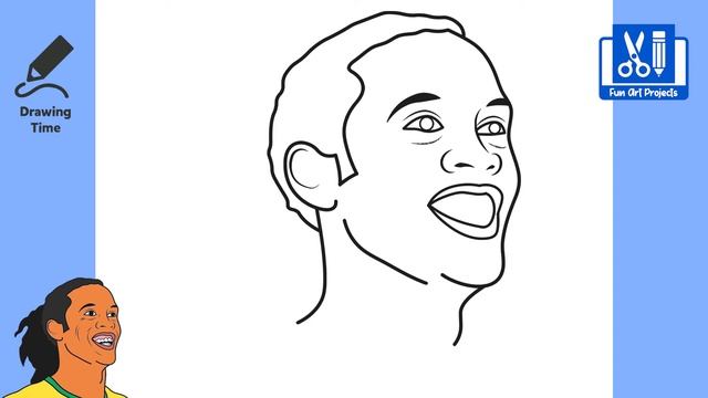 How To Draw Ronaldinho | Legendary Soccer Player | Draw Football Player Easy Step By Step