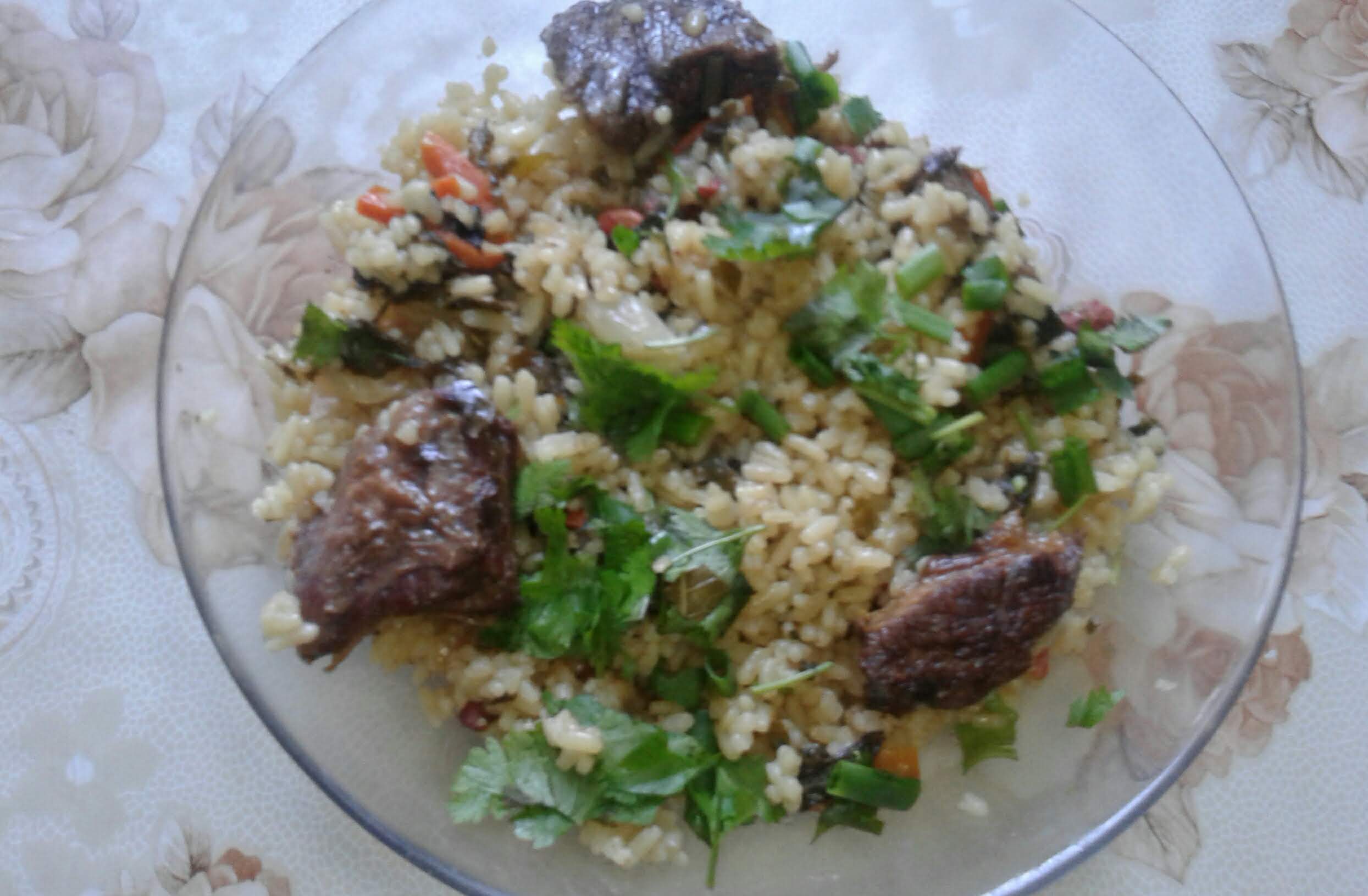 Плов с говядиной особенный. Кулинарный рецепт.