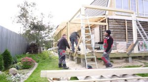 Обрешётка и пароизоляция | Каркасный пристрой к дому и две веранды. Часть 4