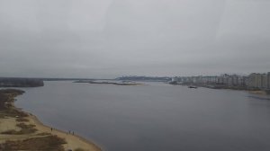 5-й мкр. Нижнего Новгорода и река Волга с Борского моста (запись с автобуса) (06.11.23)