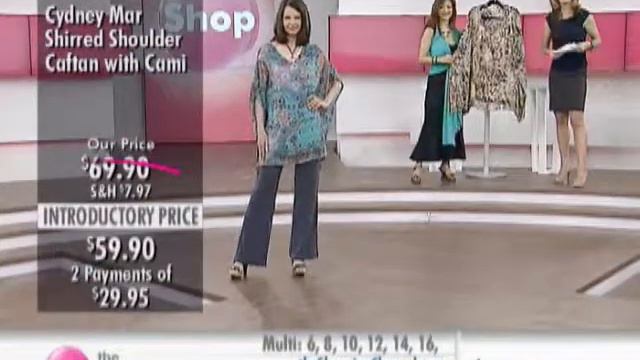 Cydney Mar Shirred Shoulder Convertible Caftan with Cami at The Shopping Channel 580173 смотреть онлайн