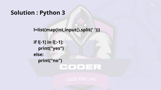 The Three Topics Problem Code: THREETOPICS | CodeChef Solution | Python3 смотреть онлайн