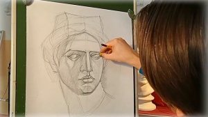 Рисуем голову.  Аполлон.  Рисунок