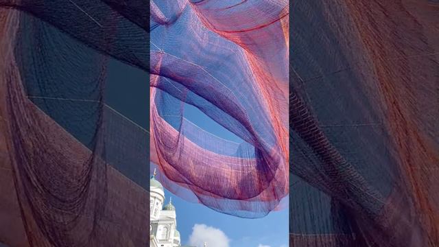 1.78 by Janet Echelman at Helsinki Senate square August 2021