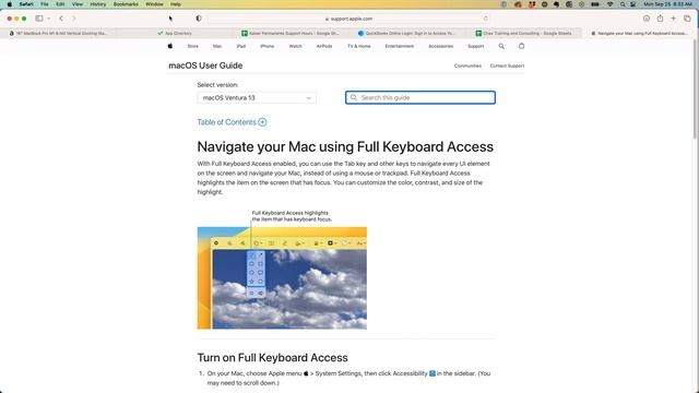 Mac OS Ventura Tab Key Issue