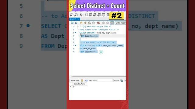 5 - SELECT DISTINCT + COUNT( ) Function | SQL Queries