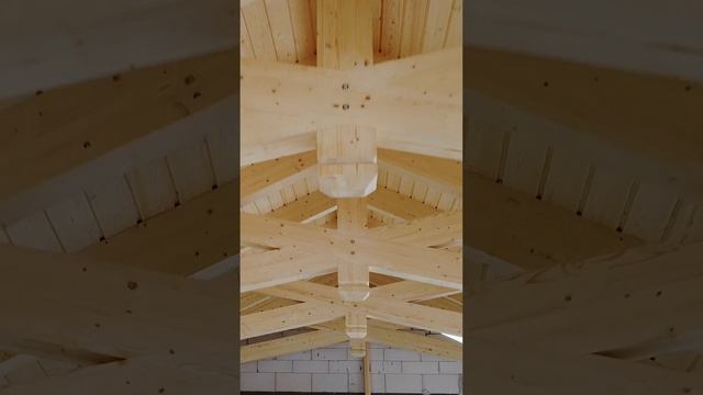 Кровля из клеёных деревянных ферм POST and BEAM