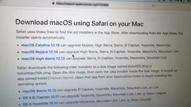 Download OS X 10.10 to 10.15 from apples support website using Safari.  June 2021- Easier to instal смотреть онлайн