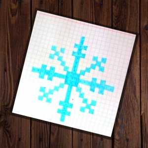 Как нарисовать снежинку по клеточкам. #пикселька #рисуем_по_клеточкам #рисование