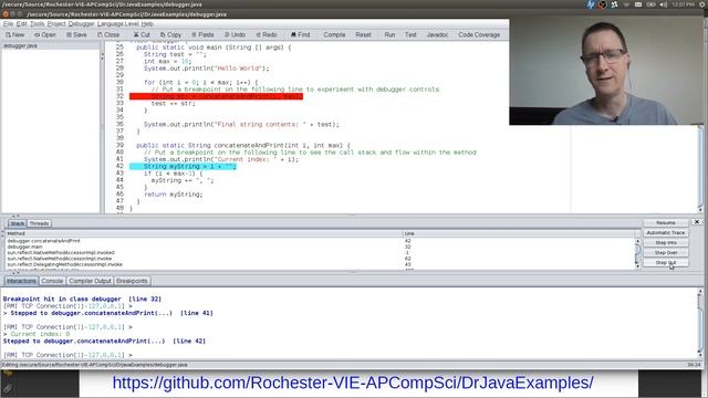 DrJava Debugger Breakpoint & Step смотреть онлайн