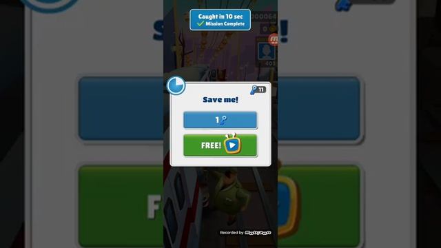 Subway Surfers : Get caught in first 10 Seconds of run