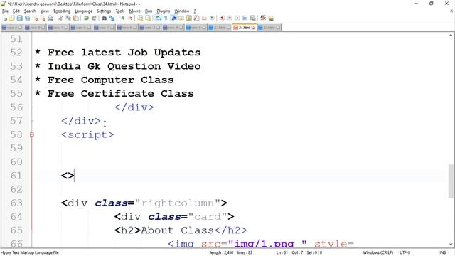 34th Class- Javascript tutorial in hindi| javascript full course| best free javascript course