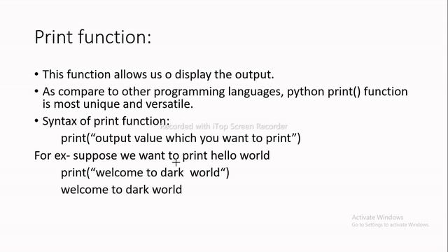 Basic syntax of python in hindi | Python print function |