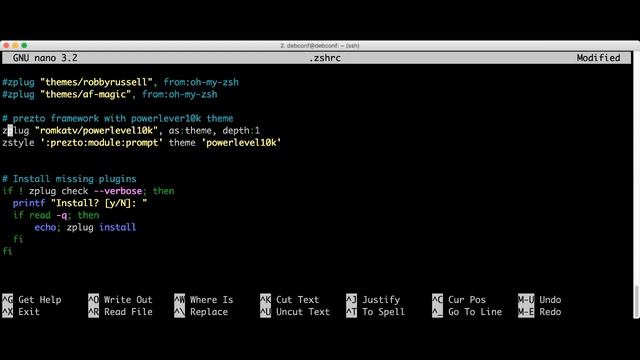 Shell ZSH en Debian смотреть онлайн