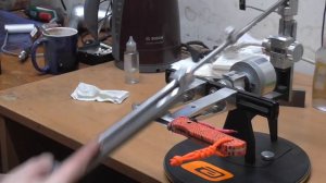 Заточка ножа из K390. Венёвские эльборовые бруски. Часть 5.