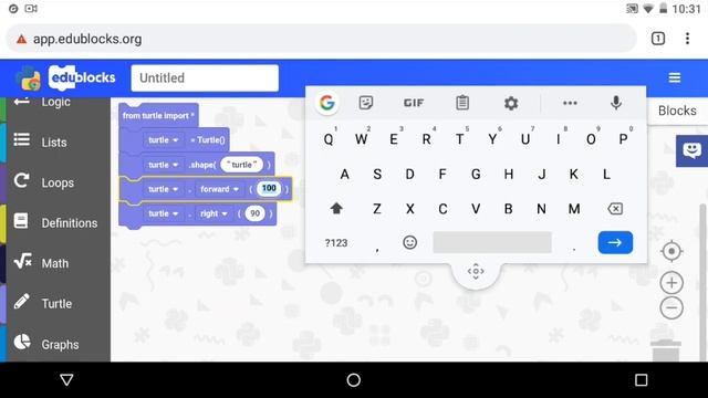 MikaCoding | Fun Python with EduBlocks #1 by ProjectMika - Turtle ? commands to draw a square ?