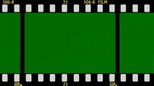 Футаж HD. Рамка - горизонтальное движение кинопленки, хромакея