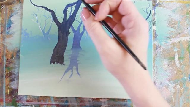 Пишем маслом! Цветущие деревья после дождя! #Dari_Art #рисоватьМОЖЕТкаждый
