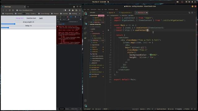 React TypeScript TailwindCSS Intermediate Project | Sorting Visualizer