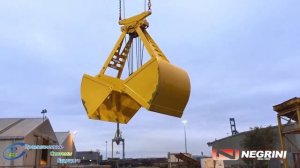 Работа канатного грейфера большого объема 30 кубов
