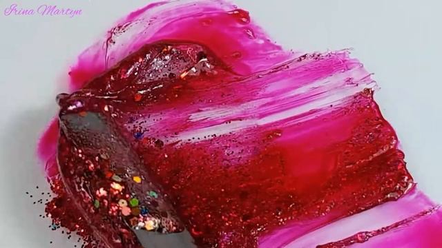 Замес  витражного геля с блёстками и пигментом