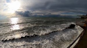 Волконка, просто супер!  Прям Дубай! Опять в шторм у эллингов.?ЛАЗАРЕВСКОЕ СЕГОДНЯ?СОЧИ.