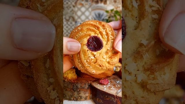 Печенье Курабье на новый лад с джемом кукурузное БЕЗ САХАРА  простой рецепт пп Cornmeal Cookies